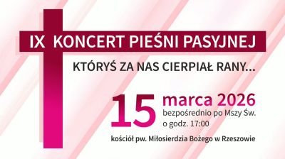 Grafika promująca IX Koncert Pieśni Pasyjnej
